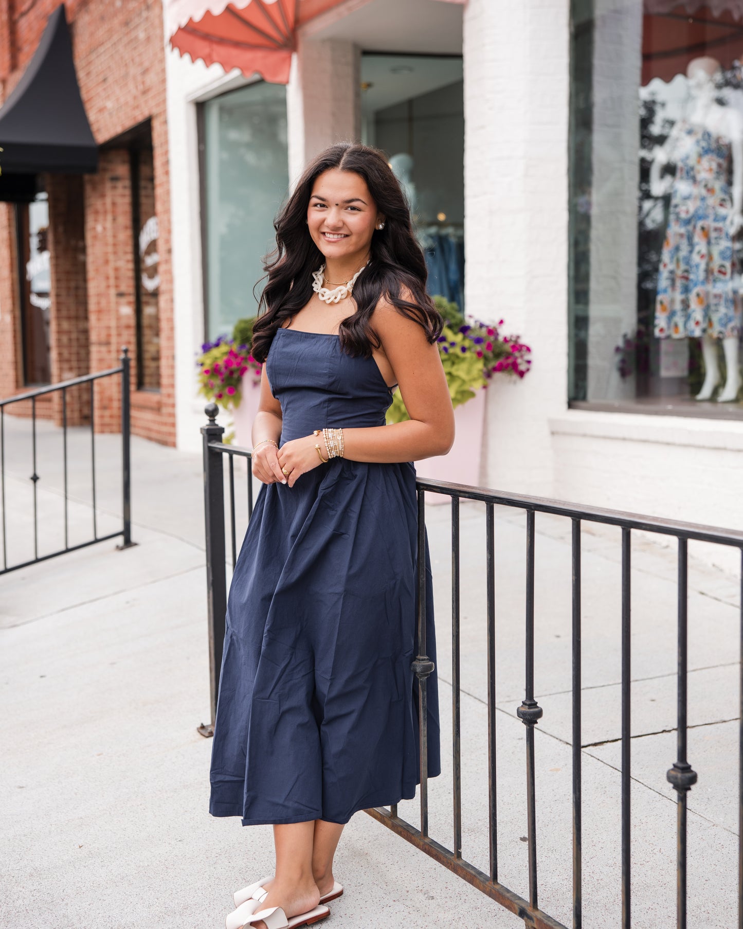 Sadee Open Back Dress - Navy Ship