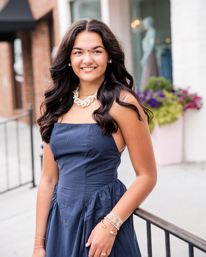 Sadee Open Back Dress - Navy Ship