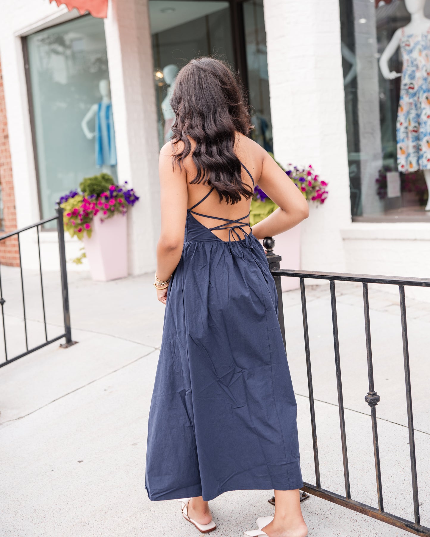 Sadee Open Back Dress - Navy Ship