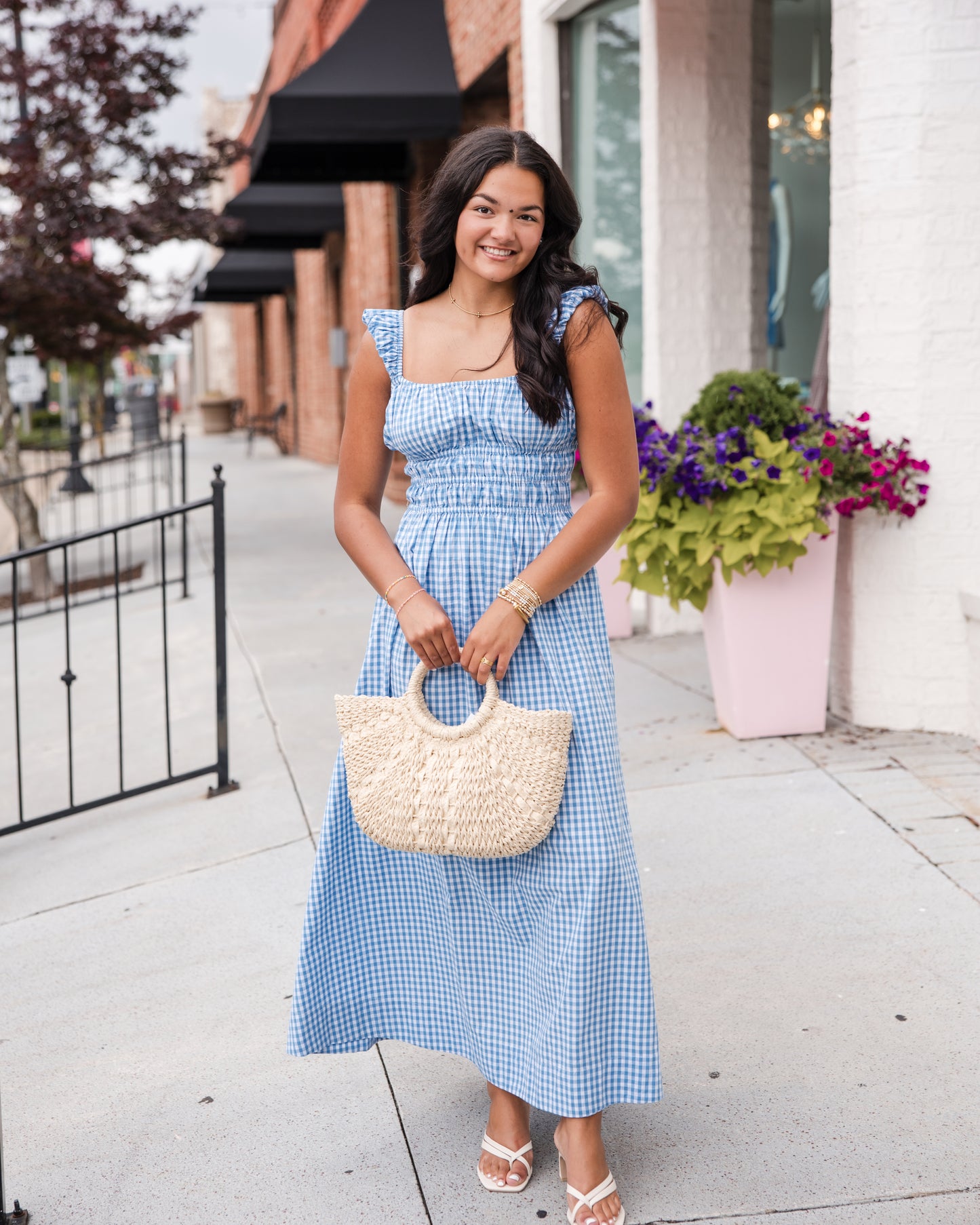 Emilia Maxi Dress - Pacific Gingham