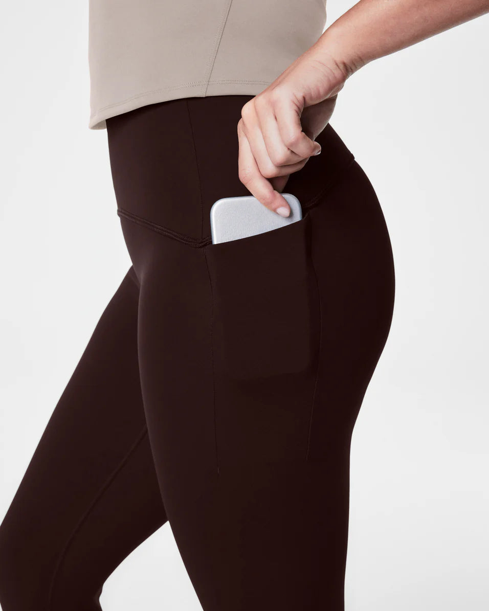 Spanx Booty Boost® Side Pocket Leggings - Truffle Brown