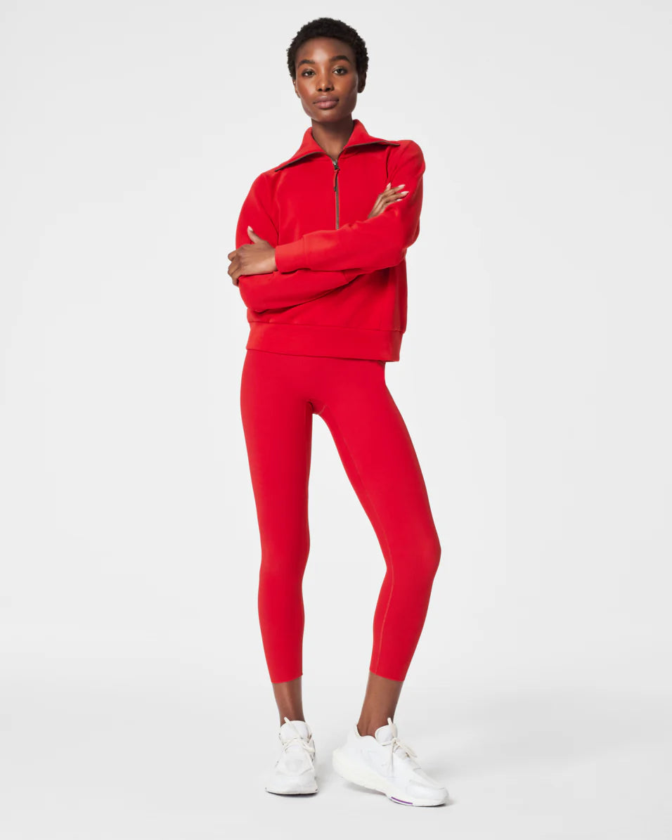 Spanx AirEssentials Half Zip Sweatshirt - Red