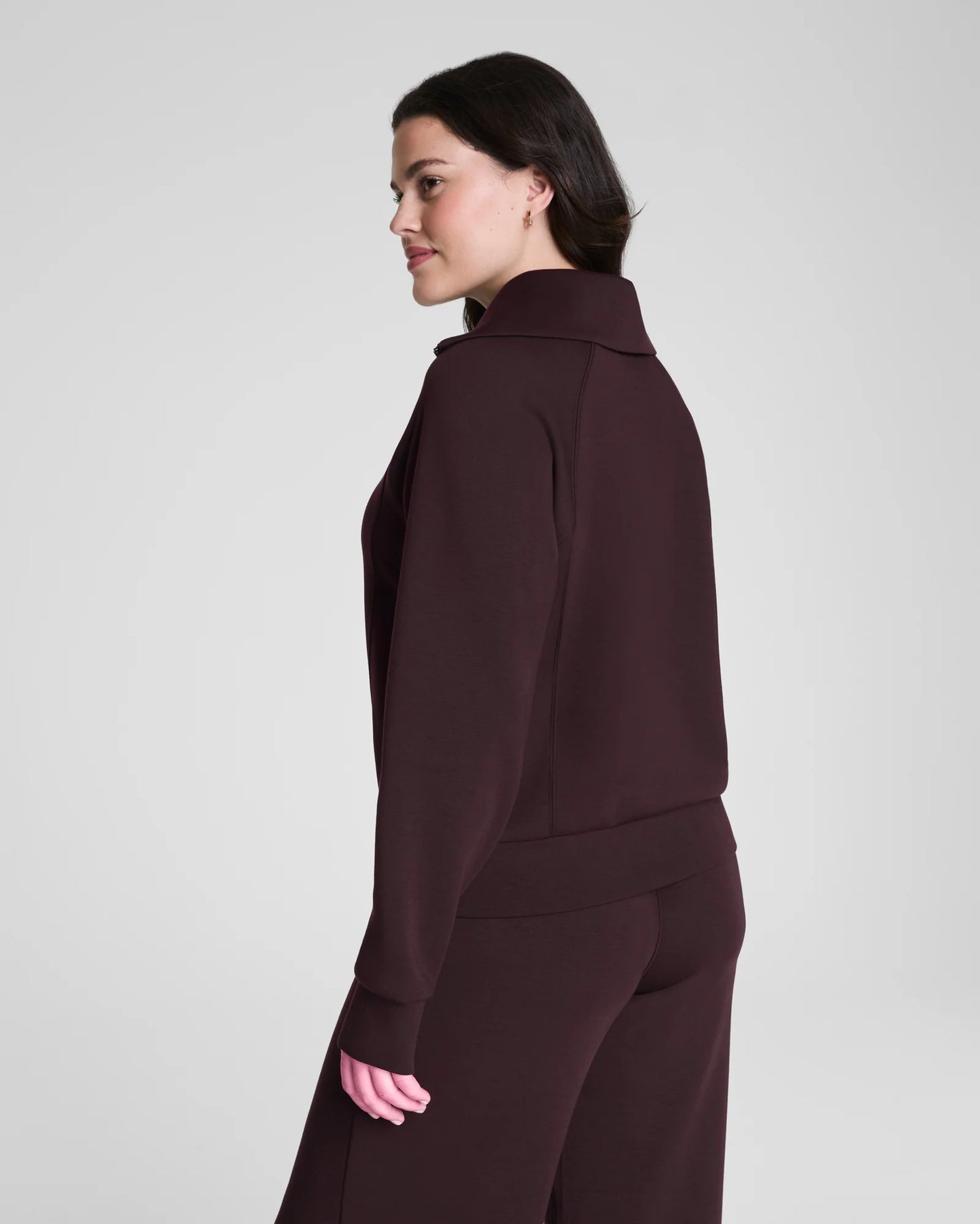 Spanx AirEssentials Half Zip Sweatshirt - Truffle Brown