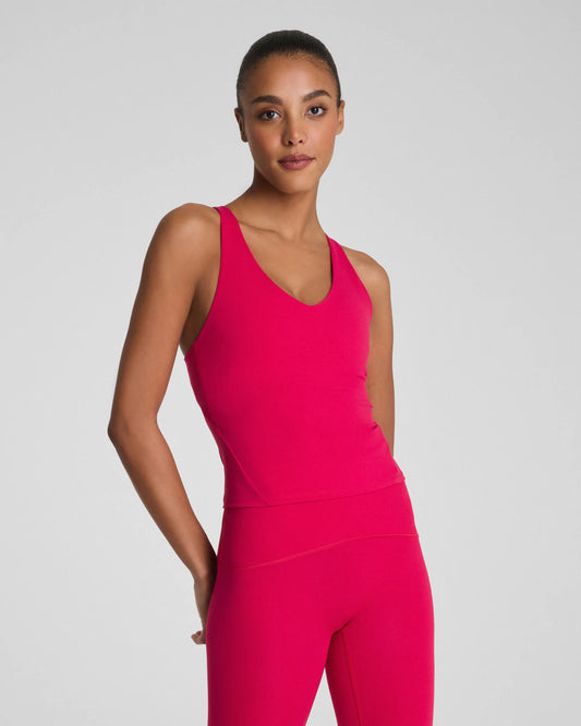 Spanx BoostUp V-Neck Shelf Tank Top - Fuchsia