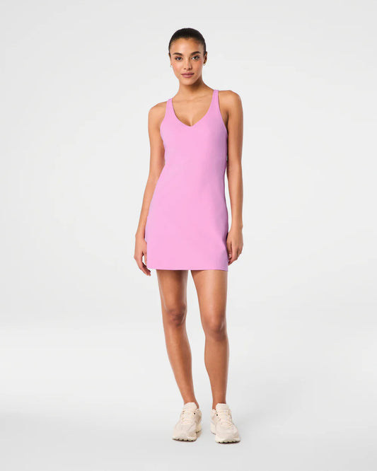 Spanx Get Moving V-Neck Dress - Petunia