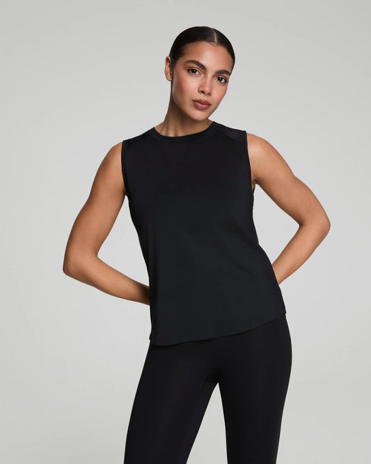 Spanx Activate High Neck Tank Top - Very Black