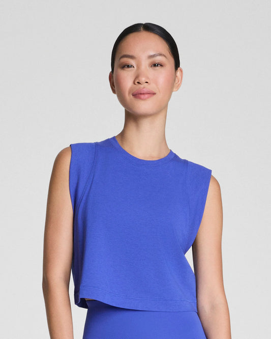 Spanx SuperNaturals Muscle Tank Top - Cosmo Blue