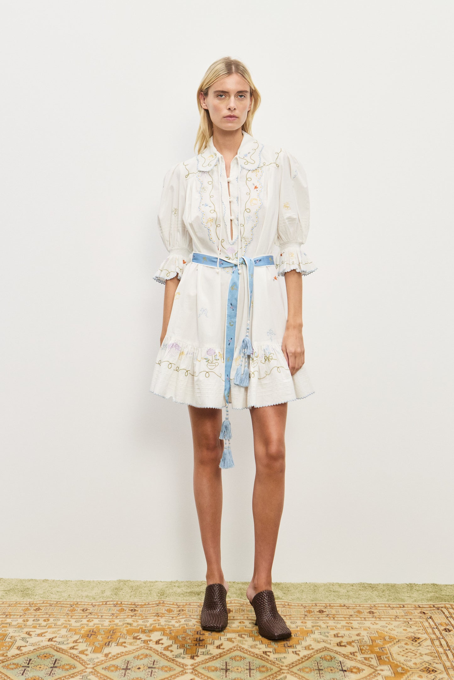GIULIA EMBROIDERED MINI DRESS