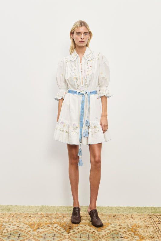 GIULIA EMBROIDERED MINI DRESS