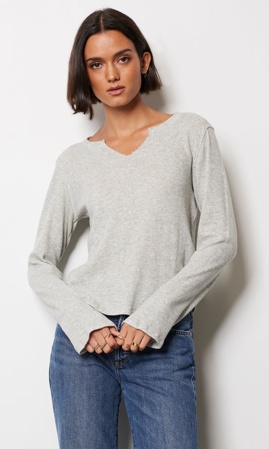 SPLIT NECK L/S PULLOVER
