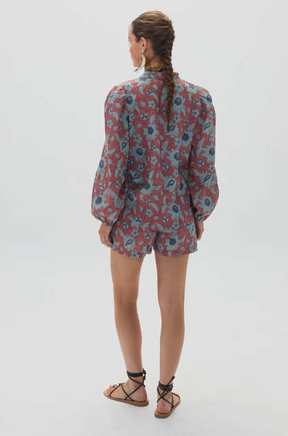 Frida Linen Shorts - Matilde Print