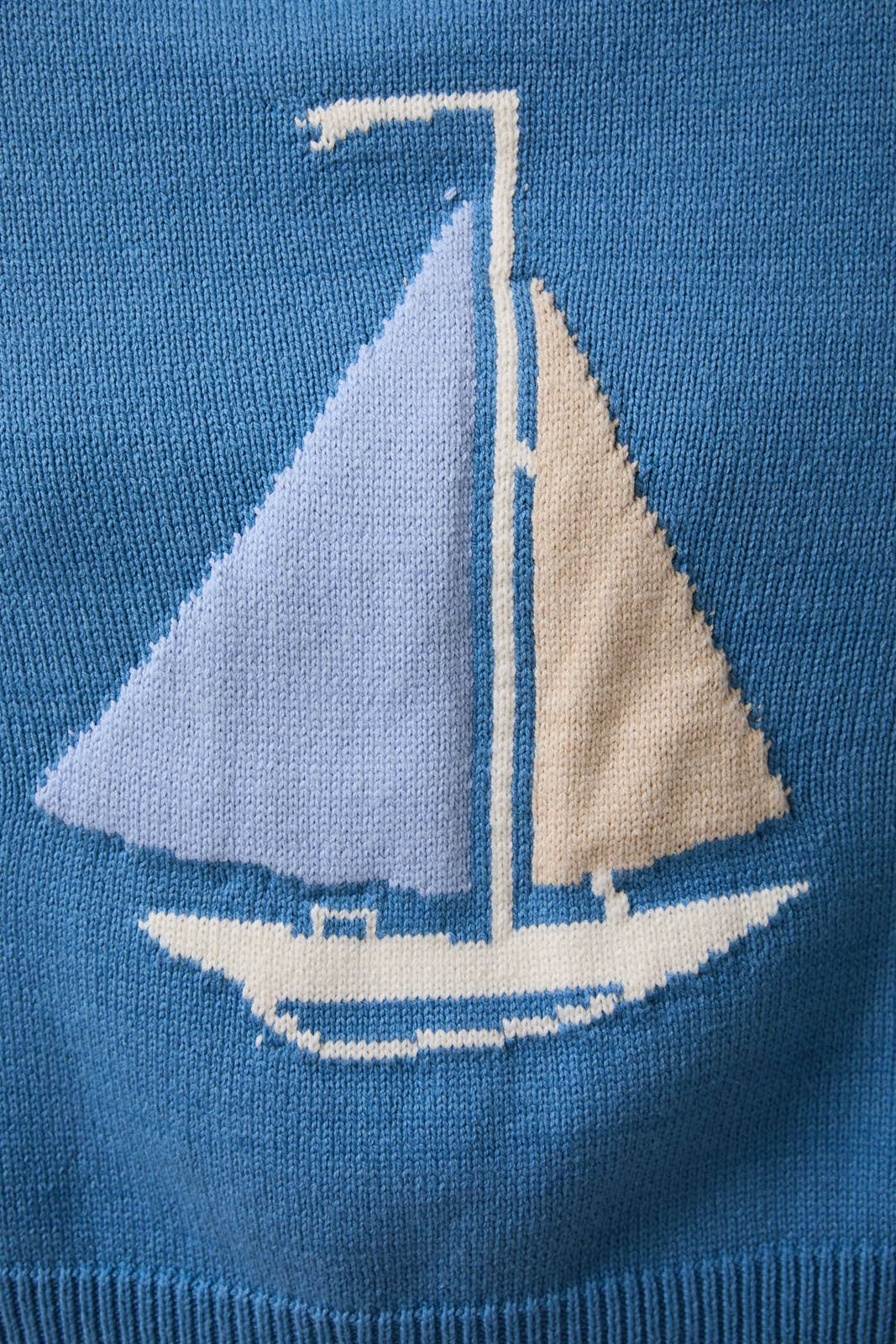 Boat Neck Sweater Top - Blue