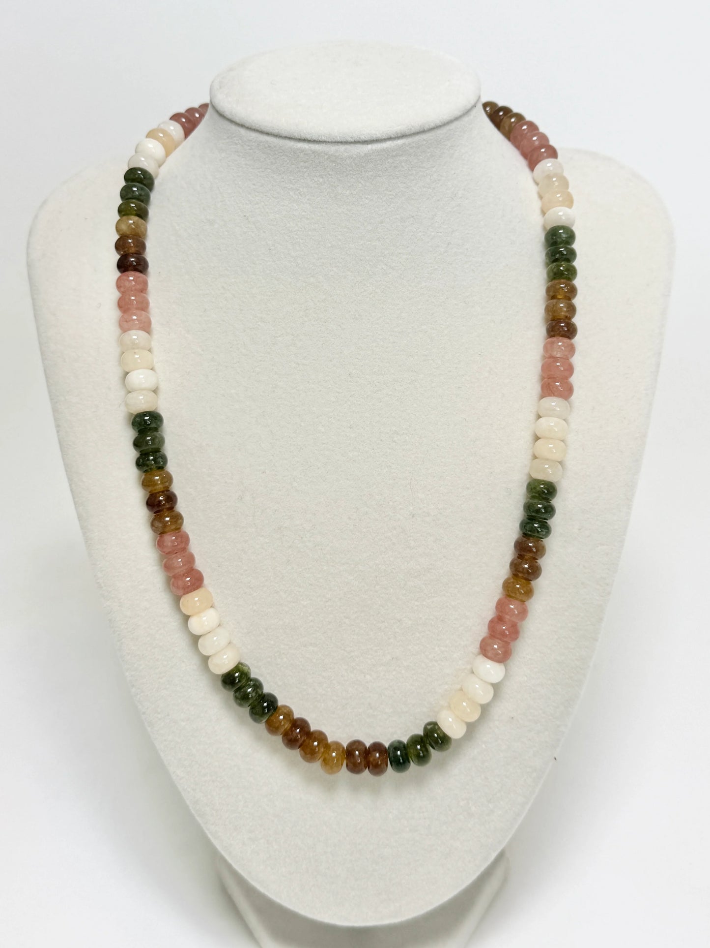Gemma Necklace - Olive, Brown, Pink