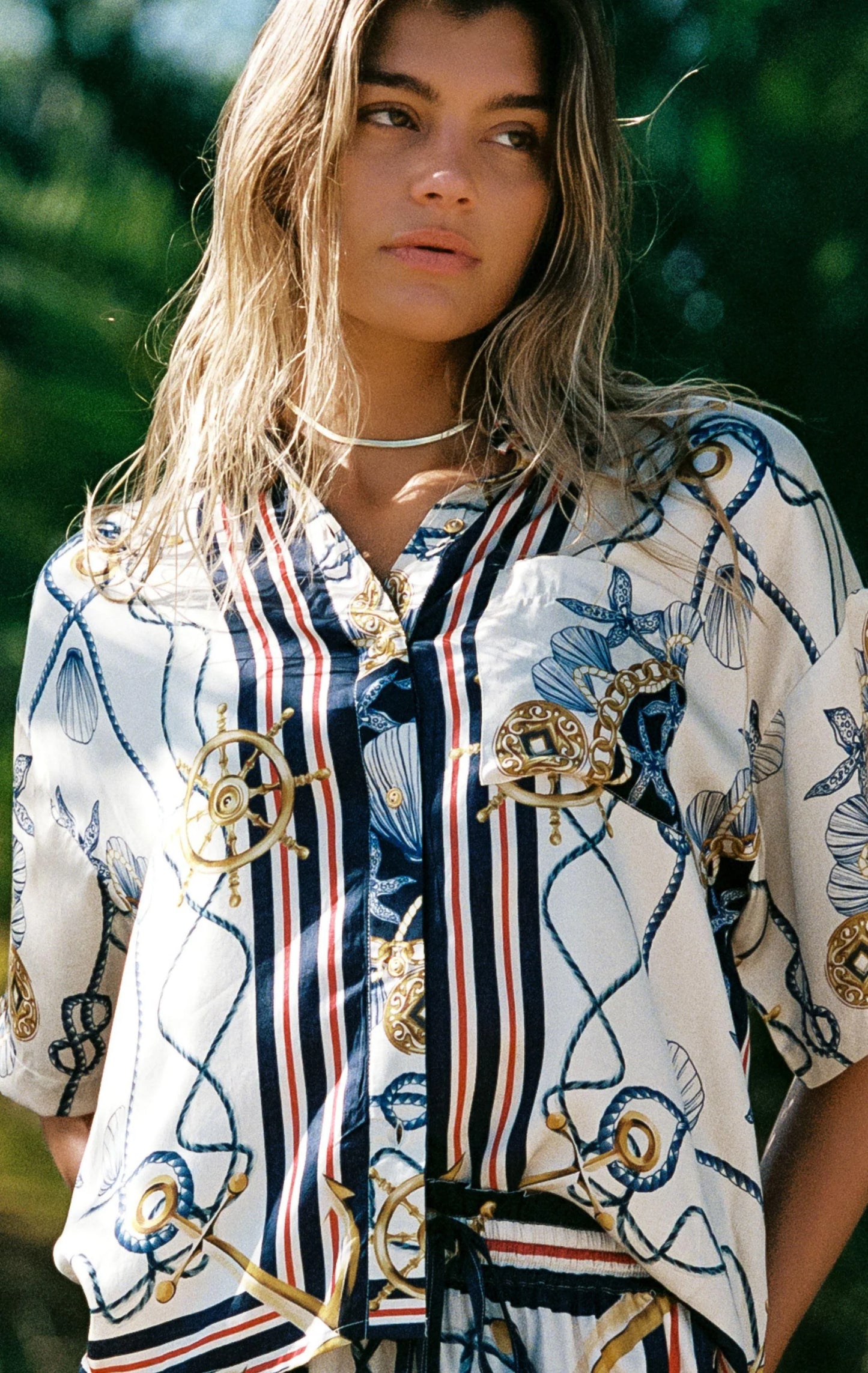 Blake Button Up Top - Nautical