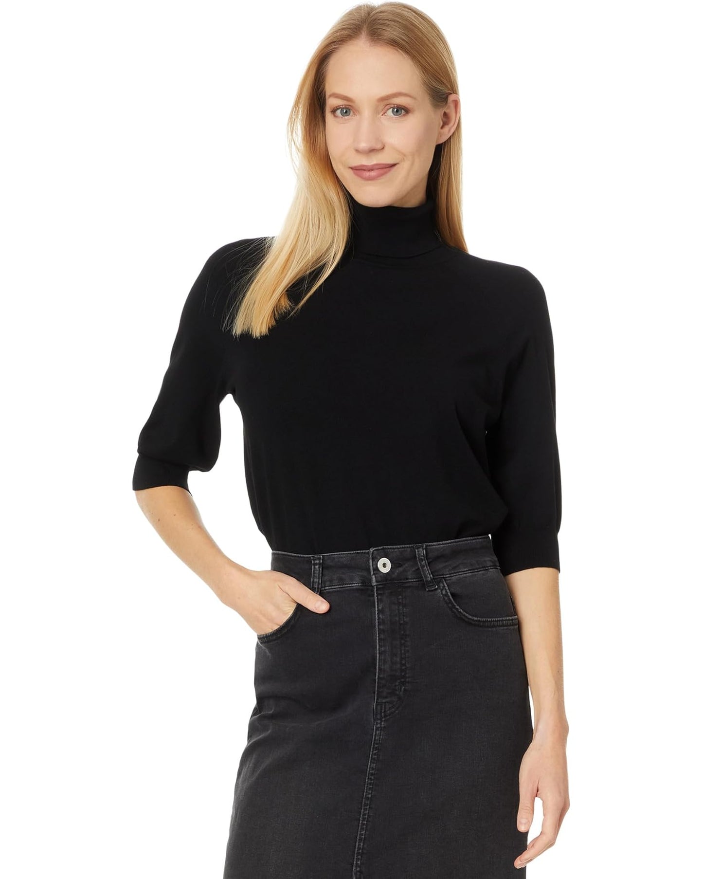 Top It Off Short Sleeve Sweater - Black