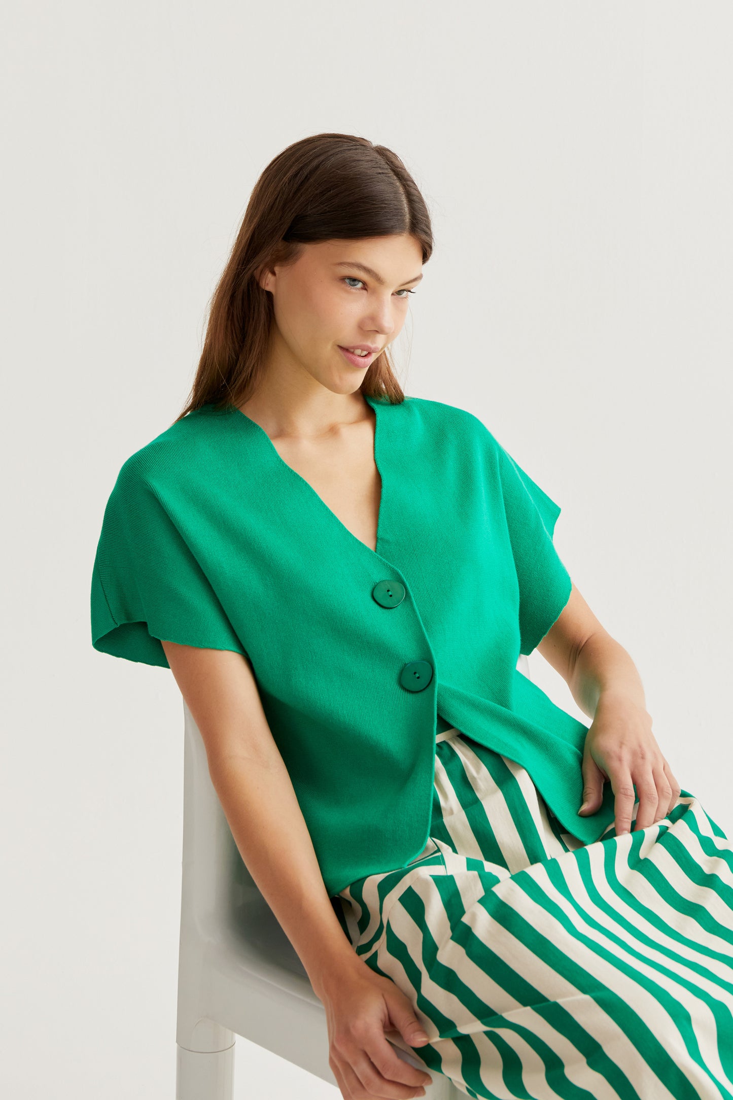 Dot Cardigan - Green