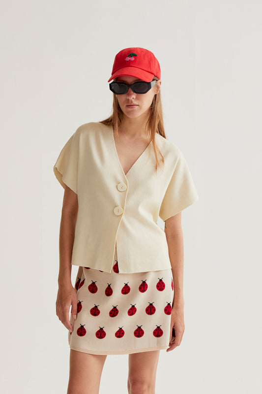 Dot Cardigan - Beige