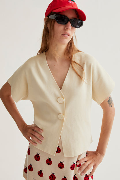 Dot Cardigan - Beige