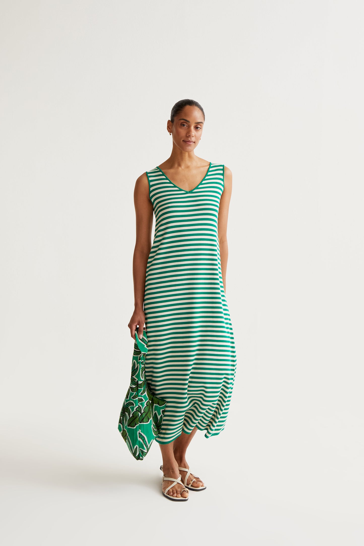 Stripe Long Dress - Green