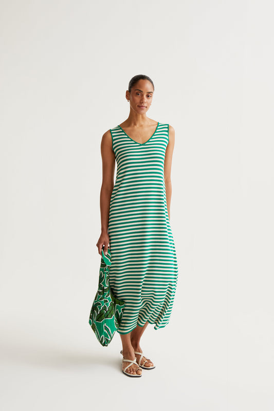 Stripe Long Dress - Green