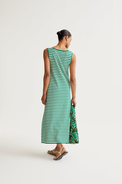Stripe Long Dress - Green