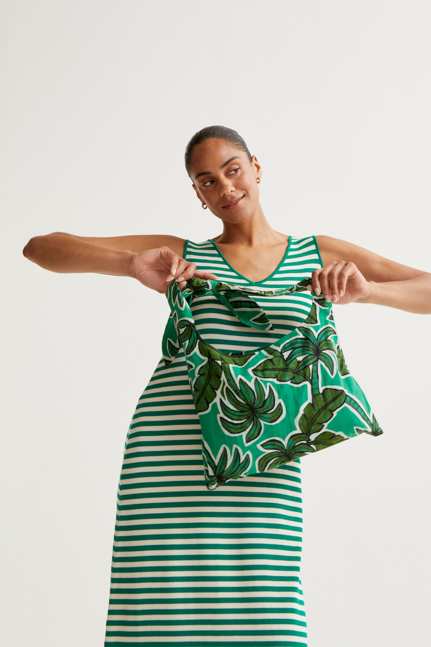 Stripe Long Dress - Green