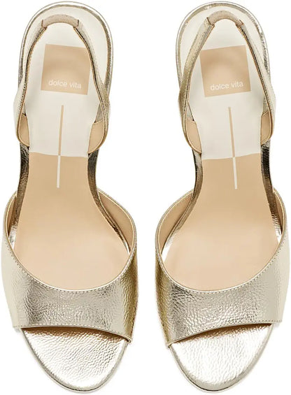 Raily Sandal - Platinum Crinkle Patent