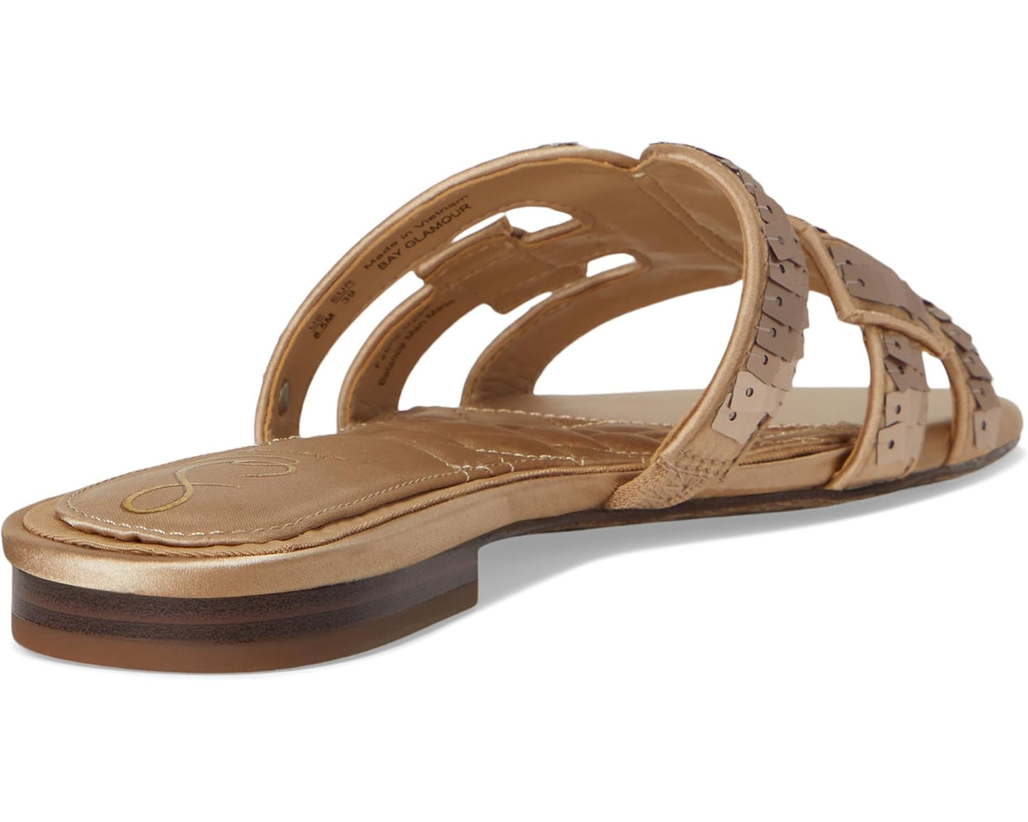 Sam Edelman Bay Glamour Slide Sandal - Molten Gold Sequin