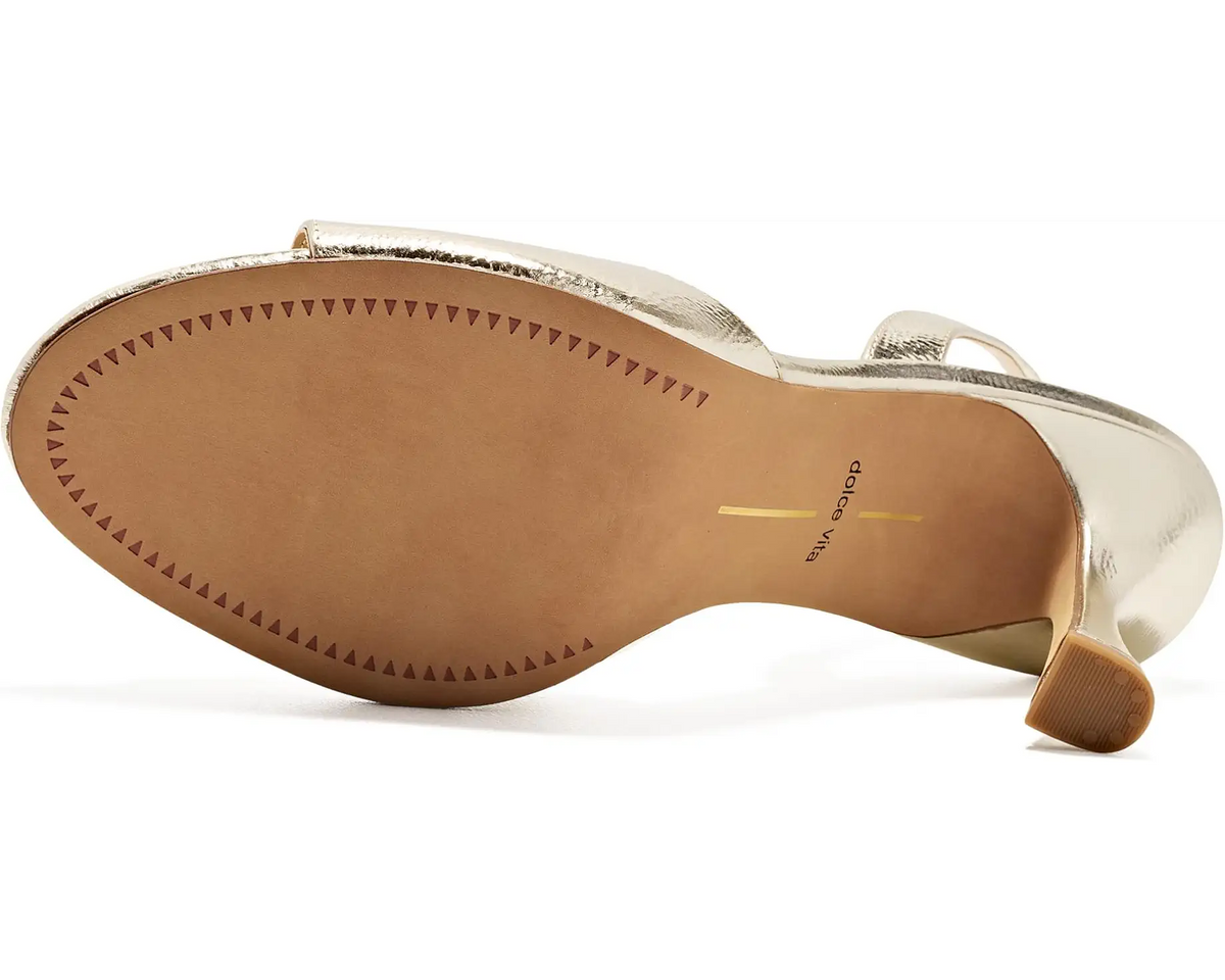 Raily Sandal - Platinum Crinkle Patent