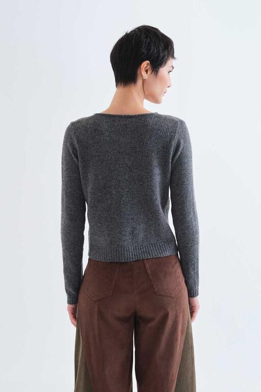 Heart Buttons Cardigan Sweater - Dark Gray