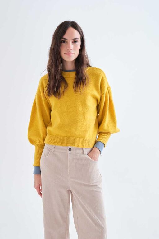 Puff Sleeve Sweater - Yellow