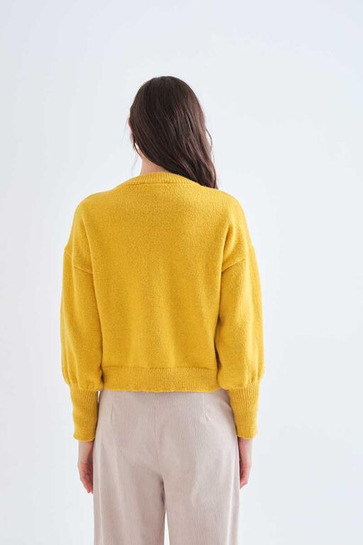 Puff Sleeve Sweater - Yellow