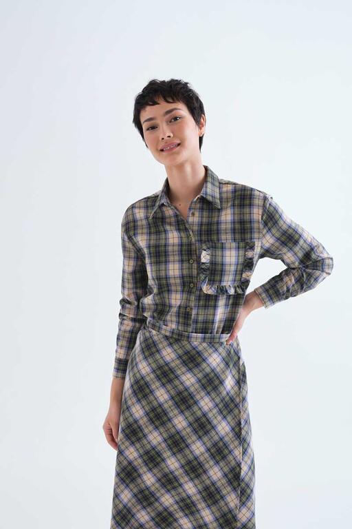 Plaid Print Shirt - Green