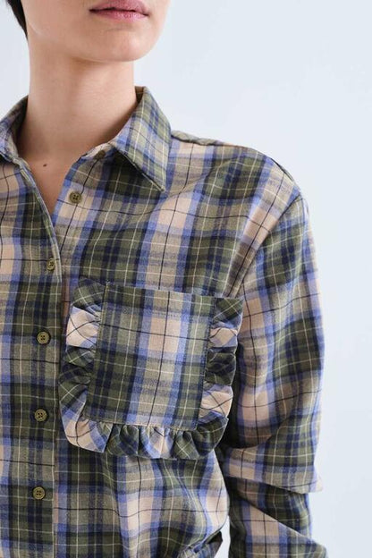 Plaid Print Shirt - Green