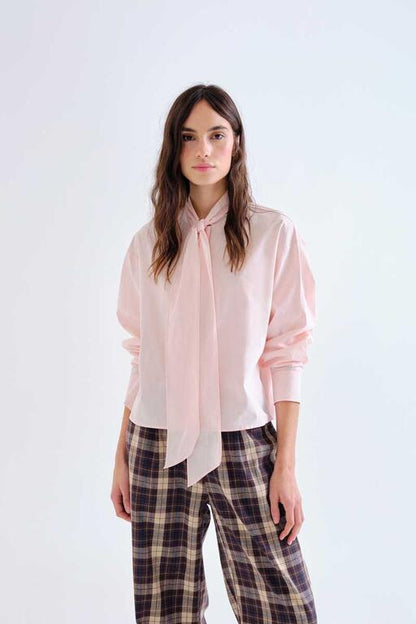 Bow Long Sleeve Top - Pink