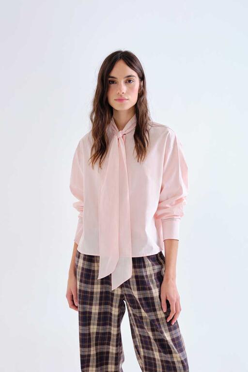 Bow Long Sleeve Top - Pink