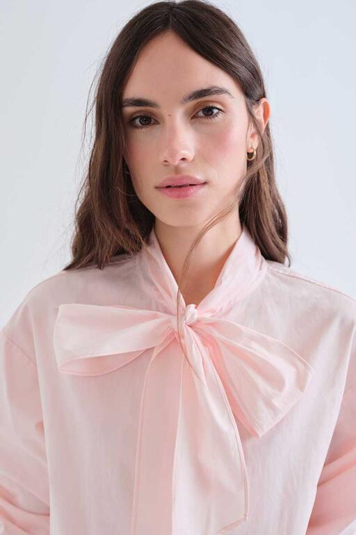 Bow Long Sleeve Top - Pink