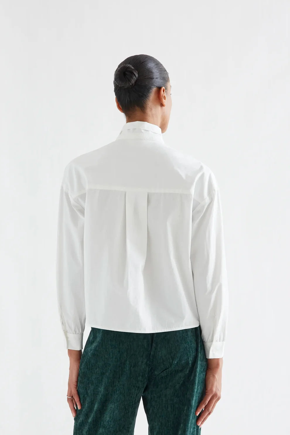 Oversized Bow Button Up Shirt - White