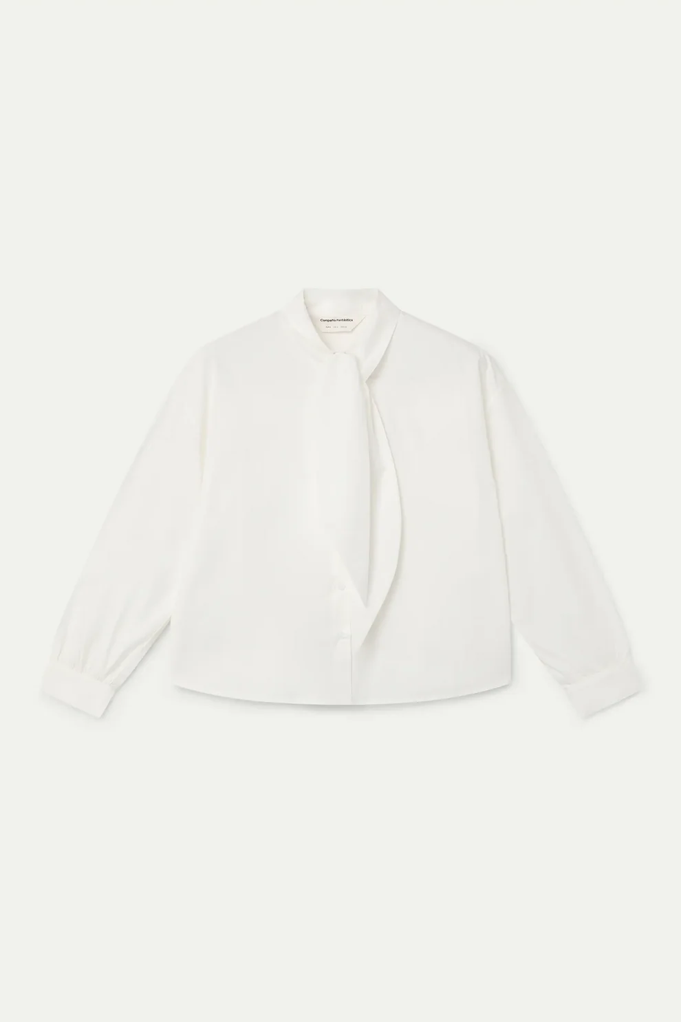Oversized Bow Button Up Shirt - White