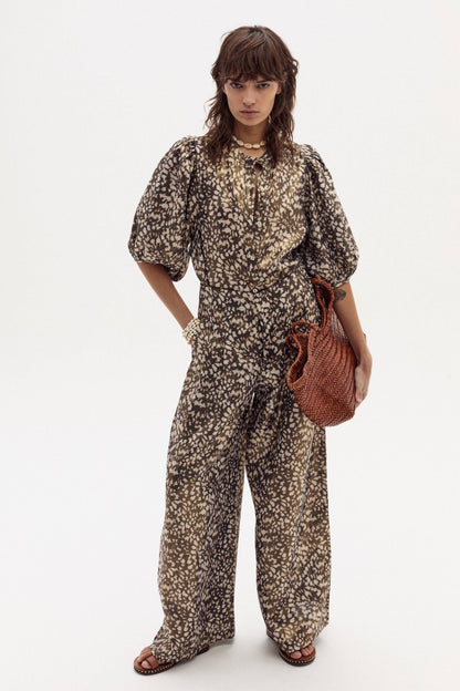 Bubble Linen Shirt - Impala Print