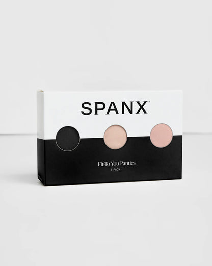 Spanx Fit-To-You Bikini 3-Pack Box - Very Black/Toasted Oatmeal/Vintage Rose