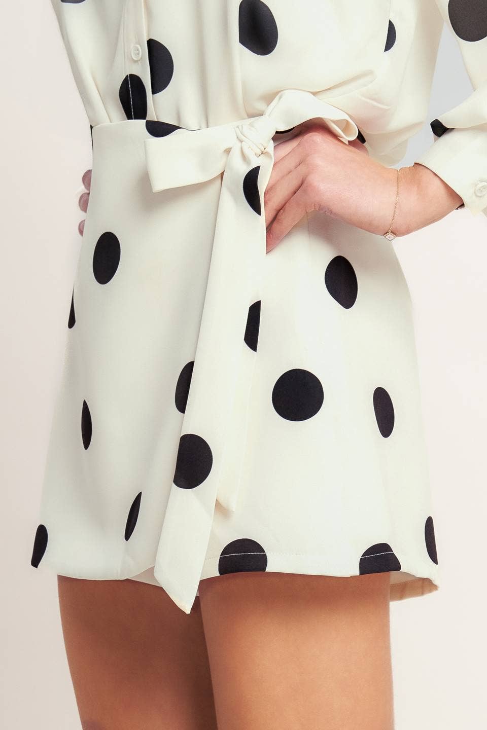 Polka Dot Skort - Ivory/Black
