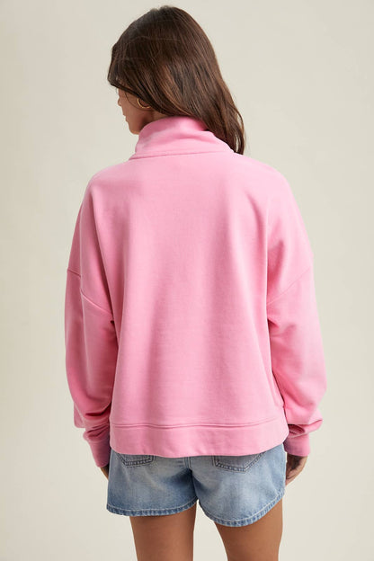 Half-Zip Knit Pullover - Punch