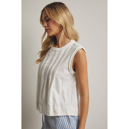 Pleated Tank Top - Off White