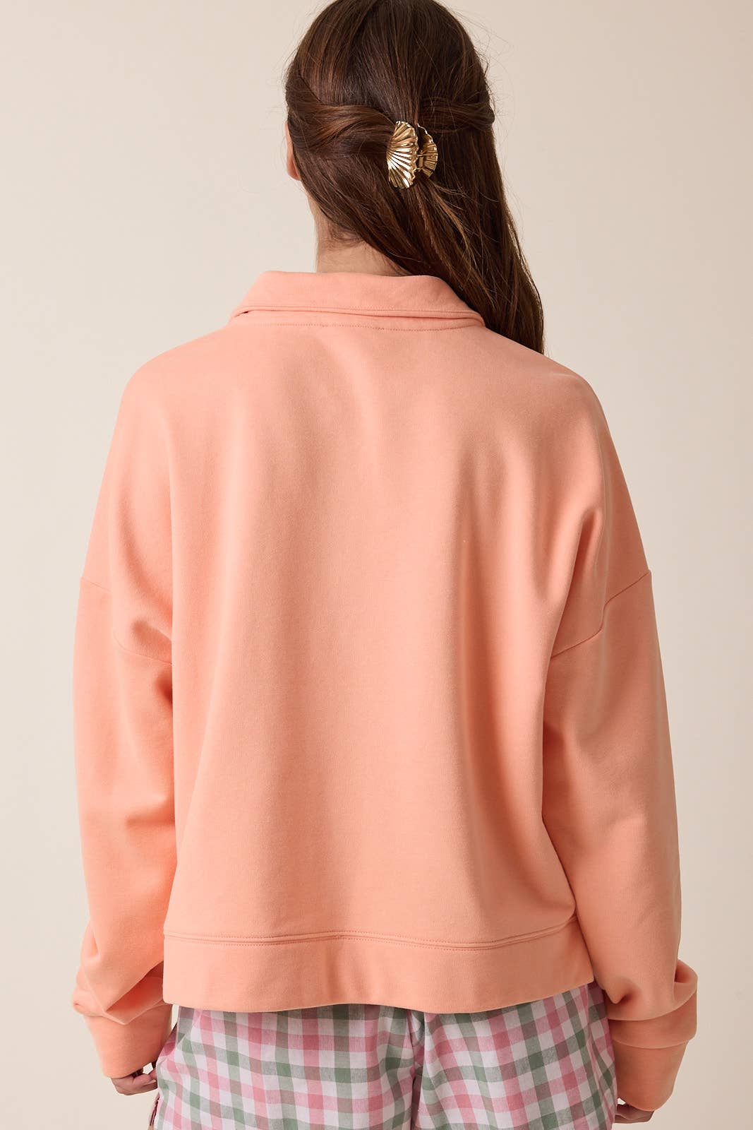 Half-Zip Knit Pullover - Melon