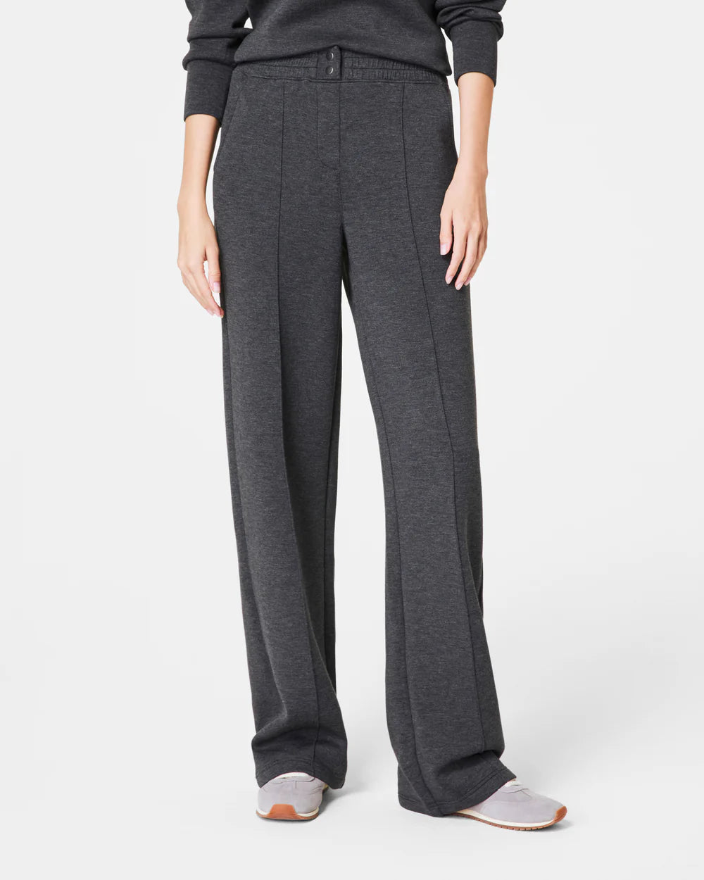 Spanx AirEssentials Brushed Straight Leg Pant - Dark Heather Grey