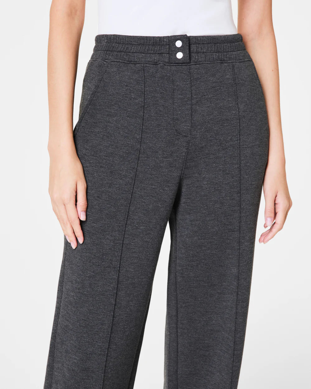 Spanx AirEssentials Brushed Straight Leg Pant - Dark Heather Grey