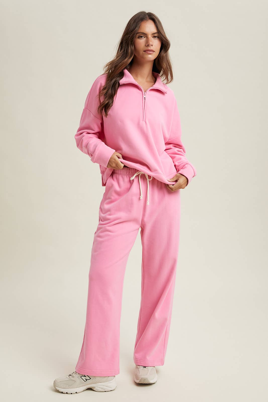 Knit Pants with Drawstring - Punch