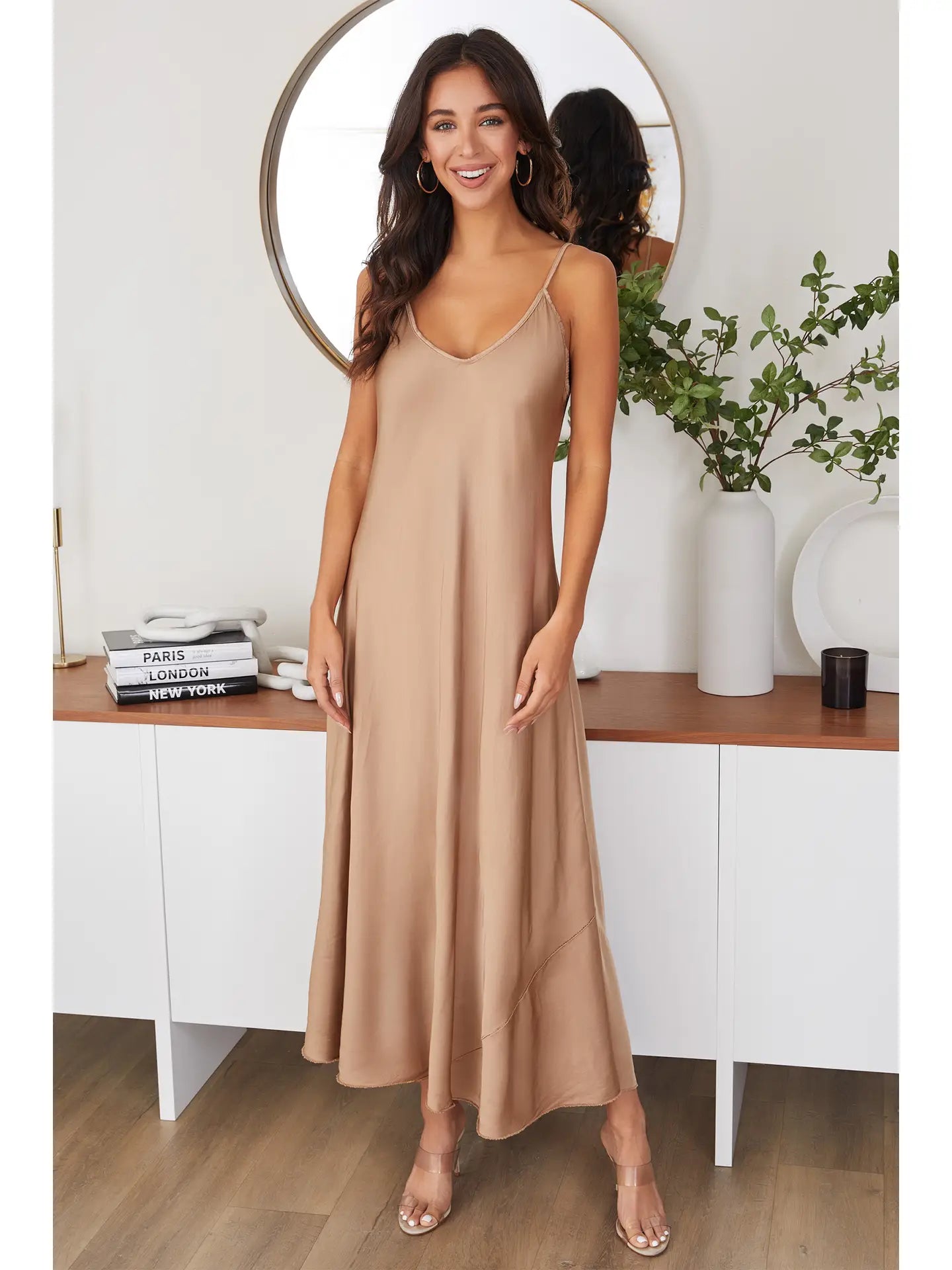 Spaghetti Strap Slip Maxi Dress