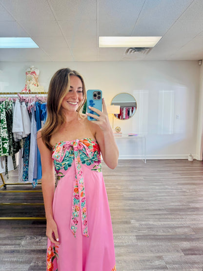 Aubrey Dress - Tulip Tapestry (Cotton Candy)